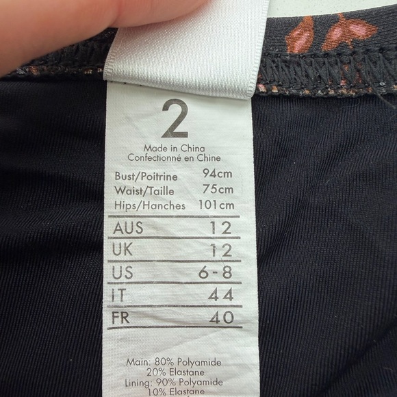 Zimmermann Black One-Piece Swimsuit with Rust Floral Pattern - Picture 3 of 3